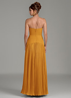 Azazie Yuliana Bridesmaid Dresses Butterscotch A-Line Strapless Chiffon Dress image2
