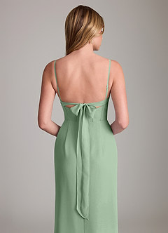 Azazie Mai Bridesmaid Dresses Matcha Sheath Pleated Chiffon Dress image6
