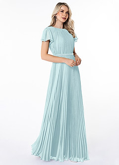Azazie Kara Abiti da damigella modesti Abito A-Line Plissettato Chiffon Floor-Length image3