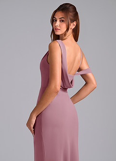 Azazie Madelyn Bridesmaid Dresses Vintage Mauve Mermaid Off the Shoulder Chiffon Convertible Dress image2
