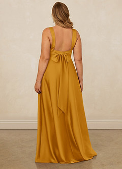 Christian Siriano Bridal for Azazie 1001 Bridesmaid Dresses Butterscotch A-Line Sweetheart Neckline Stretch Satin Dress image12