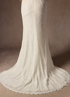 Azazie Lianna Wedding Dresses Diamond White Champagne Mermaid Lace Dress image7