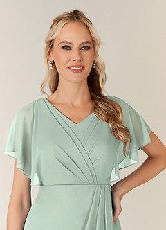 Azazie Waverly Abiti per la Madre della Sposa Abito Tubino in Maglia Plissettato Agave image6