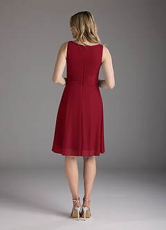Azazie Sunny Mère de la mariée Robes Robe Trapèze en Maille Plissée Bourgogne image6