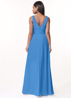 Azazie Julianna Abiti da Damigella Abito A-Line in Chiffon Blue Jay image2