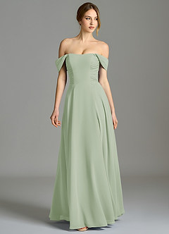 Azazie Oasis Bridesmaid Dresses Dusty Sage A-Line with Pockets Chiffon Dress image5