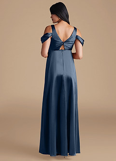 Azazie Rhea Abiti da damigella d'onore premaman Abito A-Line Plissettato Raso Metallizzato Floor-Length image2