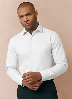 front Noah White Performance Stretch Dress Shirt