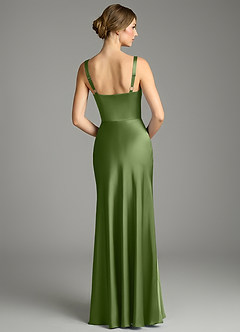 Azazie Alouette Bridesmaid Dresses Juniper Mermaid Pleated Stretch Satin Dress image2