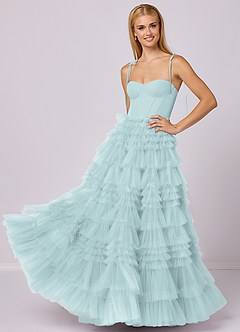 Barbie ♥ Azazie Bridesmaid Dresses Mist A-Line Sweetheart Neckline Tulle Dress image1