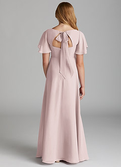 Azazie Kimber Junior Blushing Pink A-Line Pleated Chiffon Dress image2