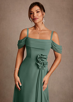 Azazie Amherst Mother of the Bride Dresses Sea Moss A-Line Off the Shoulder Chiffon Dress image5
