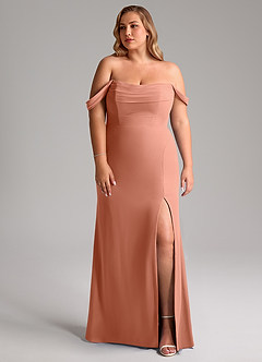 Azazie Saige Bridesmaid Dresses MAI TAI A-Line Off the Shoulder Chiffon Convertible Dress image10