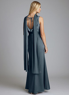 Azazie Tallie Bridesmaid Dresses Twilight Mermaid Pleated Stretch Satin Dress image4