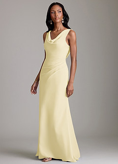 Azazie Linelle Essayer des robes à la maison Robe Sirène en Mousseline de soie Plissée Bourgogne image6