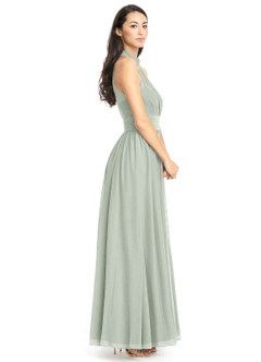 Azazie Iman Jurken voor bruidsmeisjes Jurk van Chiffon met A-Lijn A-lijn met ruches Zilver image17