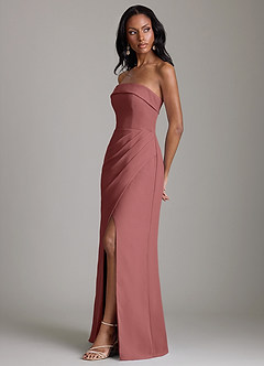 Azazie Aretha Jurken voor bruidsmeisjes Jurk van Chiffon met A-Lijn Strapless Amethist image6