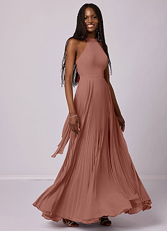 Barbie ♥ Azazie Bridesmaid Dresses Cedar Rose A-Line Pleated Chiffon Dress image5