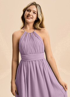 Azazie Noelle Junior Wisteria A-Line Pleated Chiffon Dress image2