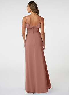 Azazie Natalia Bridesmaid Dresses Cedar Rose A-Line Chiffon Dress image2