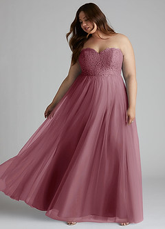 Azazie Roni Bridesmaid Dresses Vintage Mauve A-Line Sweetheart Neckline Tulle Convertible Dress image9