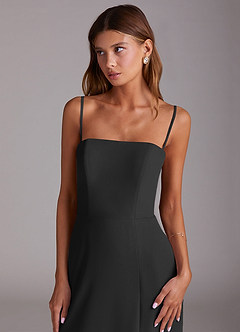 Azazie Wren 신부 들러리 드레스 A라인 스트랩리스 쉬폰 발목 길이 드레스 image2