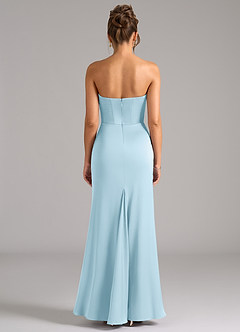 Azazie Debby Bridesmaid Dresses Sky Blue Mermaid Strapless Stretch Satin Convertible Dress image7