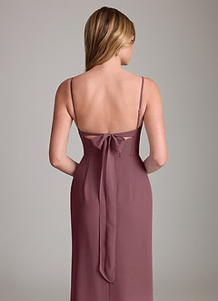 Azazie Mai Bridesmaid Dresses Sangria Sheath Pleated Chiffon Dress image6