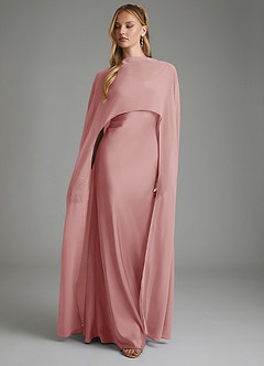 Azazie Nova Bridesmaid Dresses Dusty Rose Sheath Strapless Stretch Satin Convertible Dress image4
