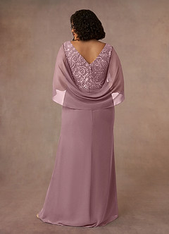 Azazie Laina Mother of the Bride Dresses Dusty Rose Mermaid Lace Chiffon Dress image10