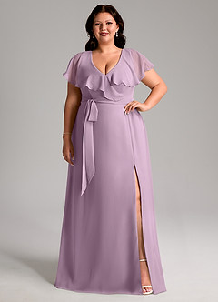 Azazie Lainey Bridesmaid Dresses Wisteria A-Line with Pockets Chiffon Dress image8