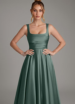 Azazie Azaria Brautjungfernkleider A-Linie Korsett Stretch-Satin Kleid Seemoos image6
