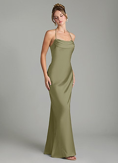Azazie Mae Brautjungfernkleider Meerjungfrau-Linie Plissee Stretch-Satin Kleid Pistazie image5