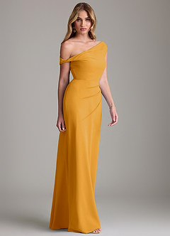 Azazie Emerson Brudtärnklänningar Klä av Tubklänning i Chiffong Av axeln Knäck image5