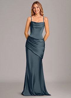 Azazie Pelagia Brudtärnklänningar Klä av Sjöjungfru i Stretch Satin Korsett Skymning Konvertibel image6