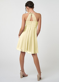 Azazie Ginny Junior Jurk van Chiffon met A-Lijn Geplooid Citroensorbet image2