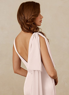 Christian Siriano Bridal for Azazie 1011 Robes de demoiselle d'honneur Robe Sirène en Satin extensible Arc Rose Pâle image10