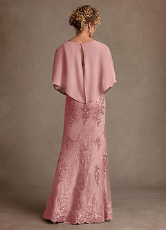 Azazie Amrita Kleider für die Brautmutter Meerjungfrau-Linie Spitze Chiffon Kleid Altrosa image3