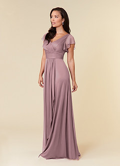 Azazie Reneya Mother of the Bride Dresses Dusty Rose A-Line Pleated Mesh Dress image2