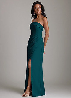 Azazie Aretha Bridesmaid Dresses Pine A-Line Strapless Chiffon Dress image6