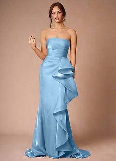 Cressidia Mint Blue Strapless Gown image7