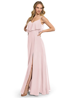 Azazie Jean Brautjungfernkleider Wandelbar A-Linie Chiffon Kleid Zartrosa image3