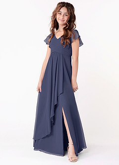 Azazie Omari Junior Stormy A-Line Ruched Chiffon Dress image1