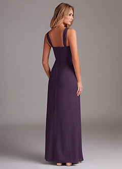Azazie Denice Bridesmaid Dresses Plum Sheath Pleated Chiffon Dress image6