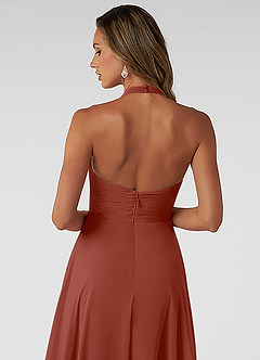 Azazie Tessie Suknie dla druhen Linia A Pofałdowany Szyfon Długość kostki Sukienka image4