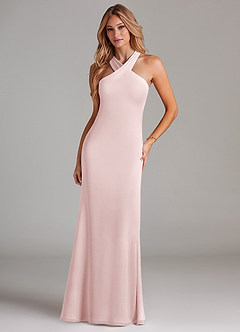 Azazie Doretta Abiti da Damigella Abito Sirena in Chiffon Plissettato Rosa Rossore image10