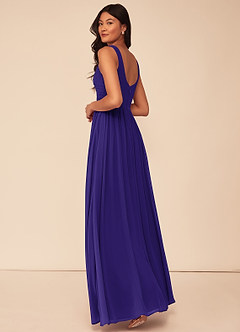 Azazie Keyla Bridesmaid Dresses Regency A-Line V-Neck Pleated Chiffon Dress image14