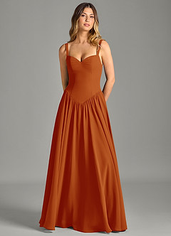 Azazie Evadina Suknie dla druhen Linia A Gorset Szyfon Do ziemi Sukienka image5