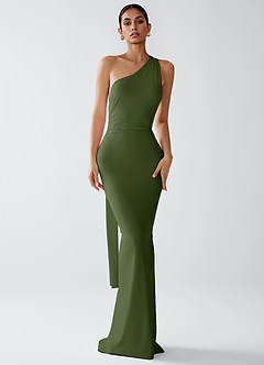 Lydia Olive Stretch Knit Maxi Dress image2