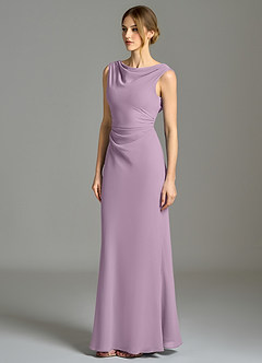 Azazie Kieryn Bridesmaid Dresses Wisteria Mermaid Pleated Chiffon Dress image3